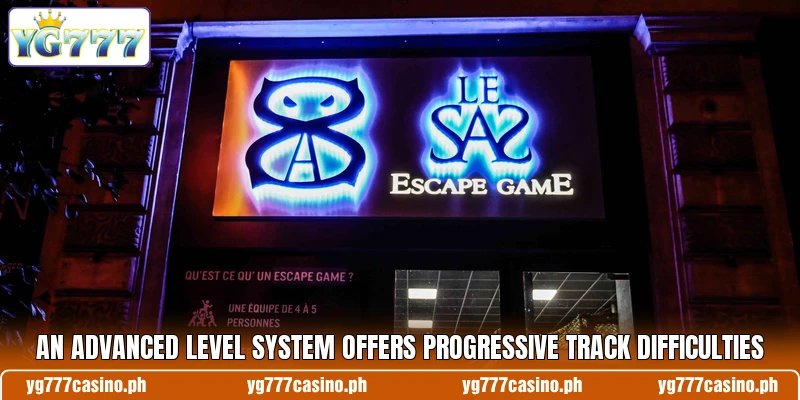 An advanced level system offers progressive track difficulties An advanced level system offers progressive track difficulties
